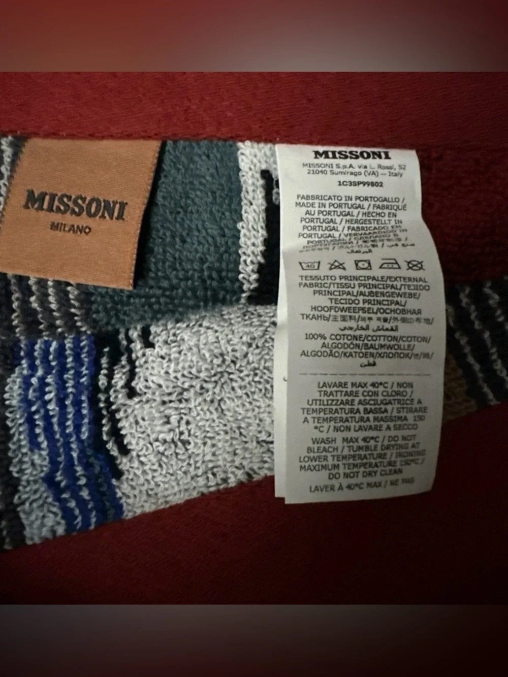 Missoni Milano Clint Large Bath Sheet 100 x 150 cm Multicolored